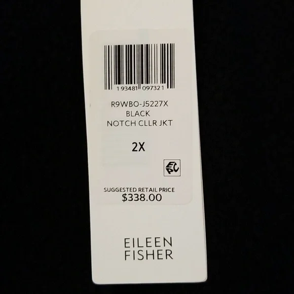 Eileen Fisher Black Notch Collar Jacket Women's Size 2X. NWT - Picture 9 of 9